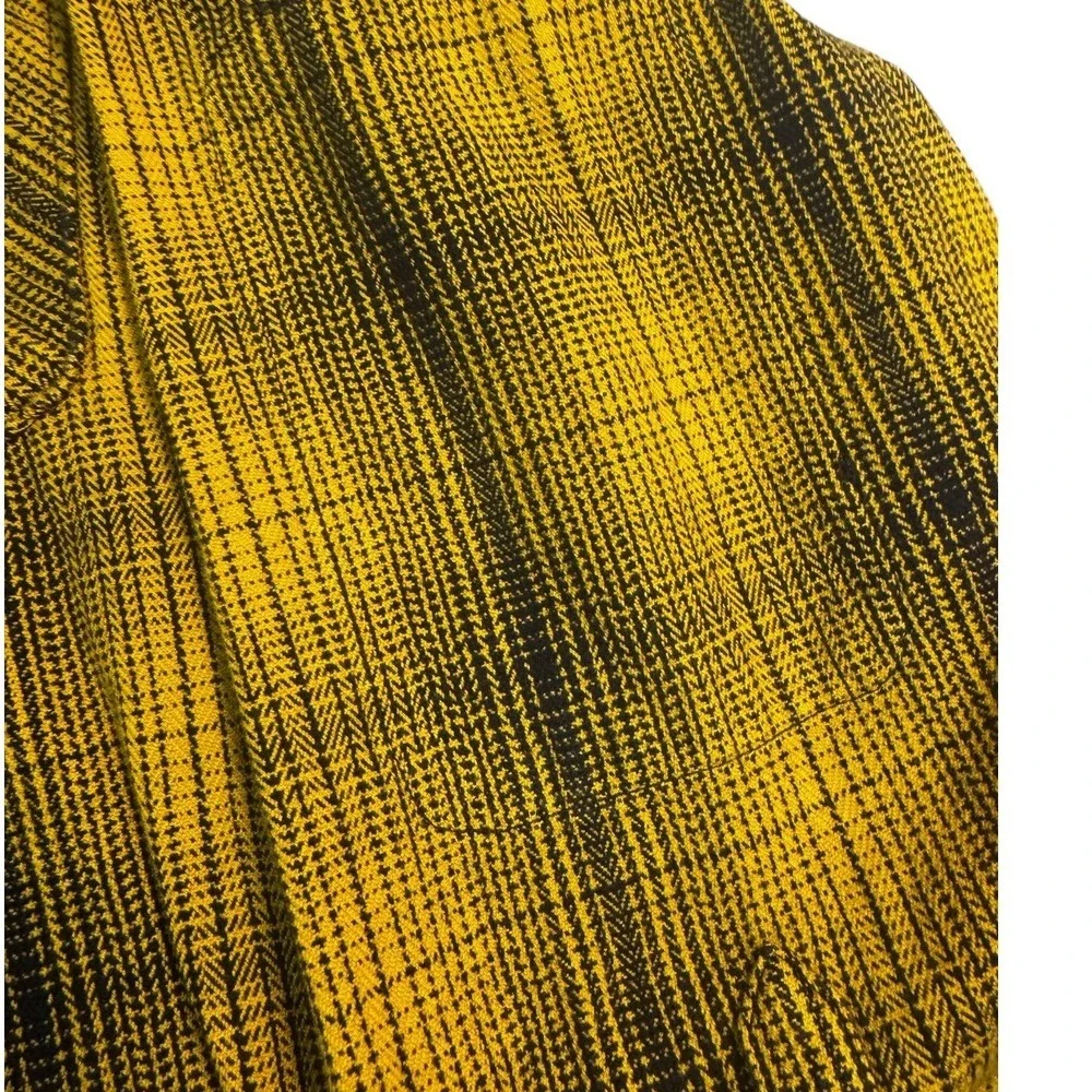 The North Face Men's XL‎ Yellow Plaid Flannel Shirt 100% Cotton Button
